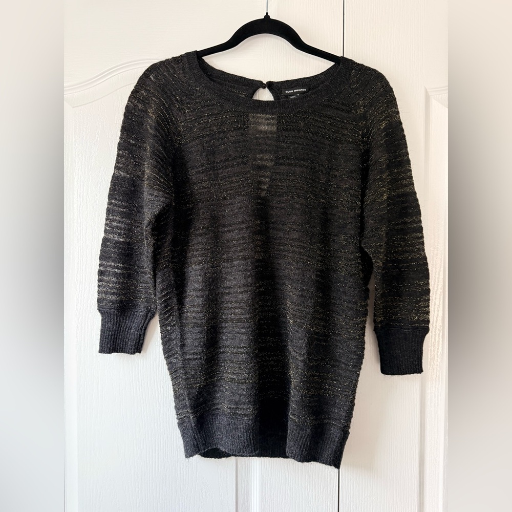 Club Monaco Black and Gold Sweater